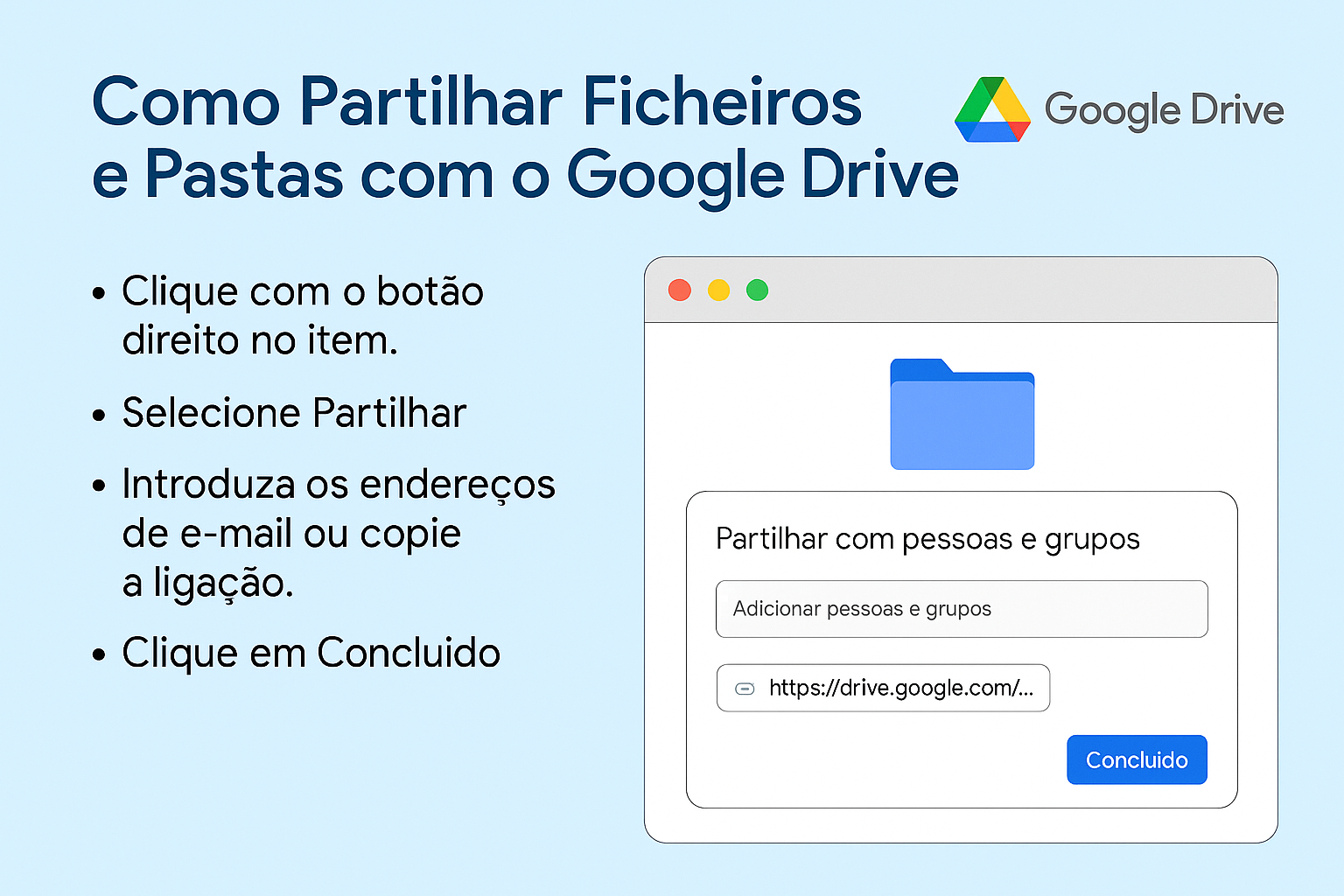 partilhar no Google Drive