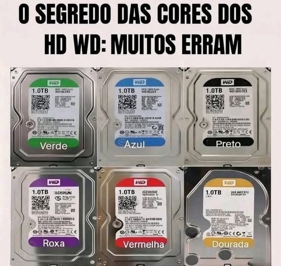 Guia de Cores WD 2026: Como Escolher o HDD ou SSD Ideal para o Seu PC Guia Cores WD HDD SSD 2026