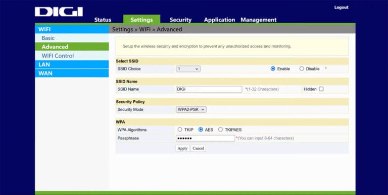 Change Digi WiFi Password and SSID FiberHome